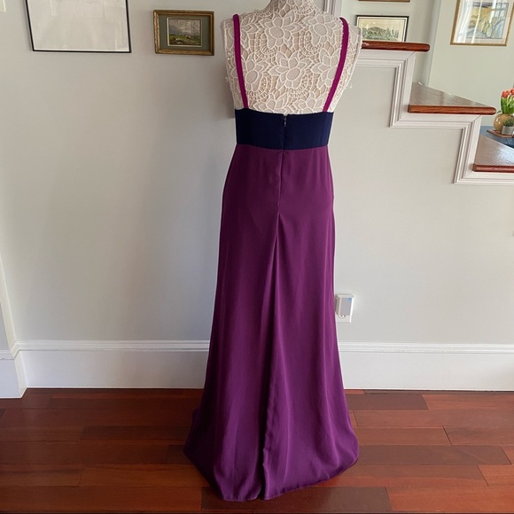 JILL JILL STUART Colorblock Viola & Deep Violet Gown Sz 6 - Picture 4 of 7